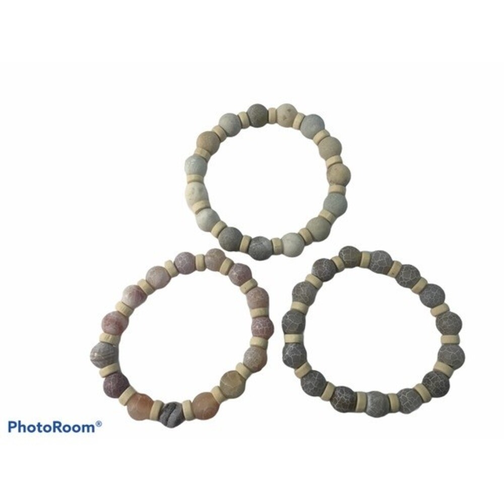 Set of Three Stone Bracelets